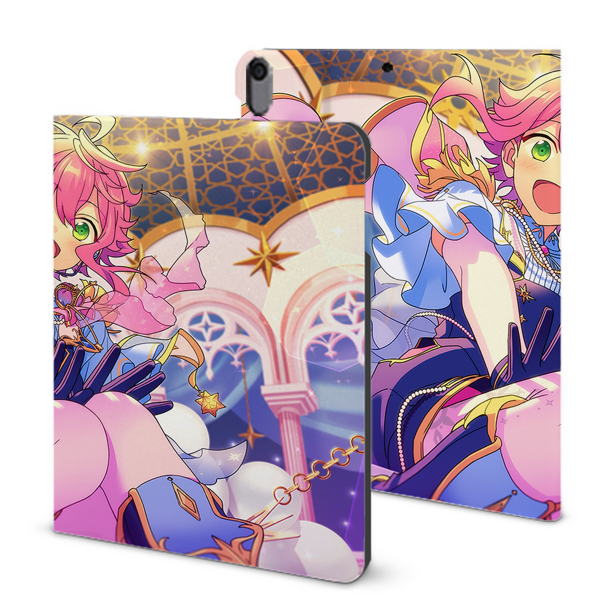 （画像用） あんさんぶるスターズ! Ensemble Stars IPad ケース ブック型 PUレザー TPU 耐衝撃 軽量 薄型 ペン収納なし 全面保護 IPad 各モデル対応